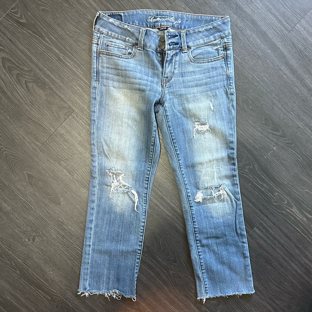 American Eagle Outfitters Blue Stretch crop Jeans